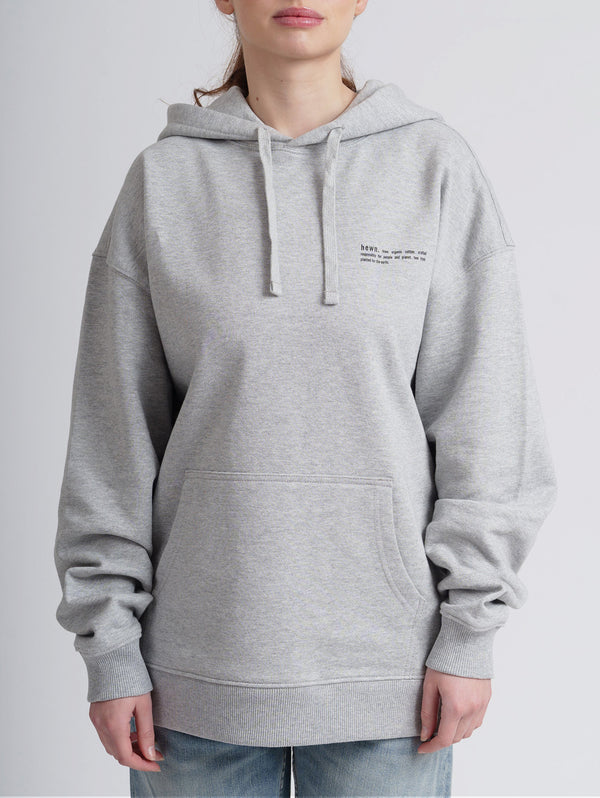 Women's Organic Cotton Signature Oversized Hoodie | Rock Grey Marl