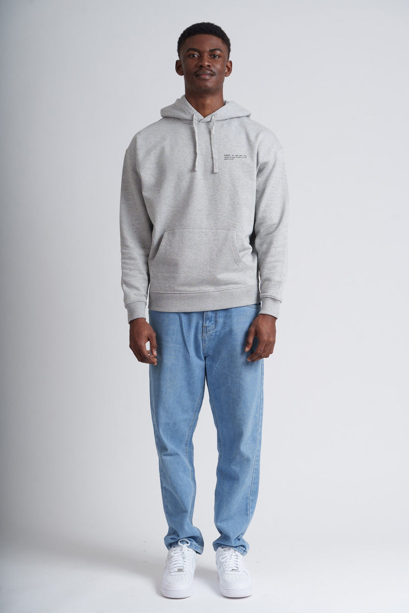 hewn. Mens Organic Cotton Signature Oversized Hoodie in Rock Grey Marl