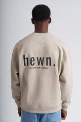 Immaculate Vegan - hewn. Mens Organic Cotton Signature Oversized Sweatshirt in Limestone Grey