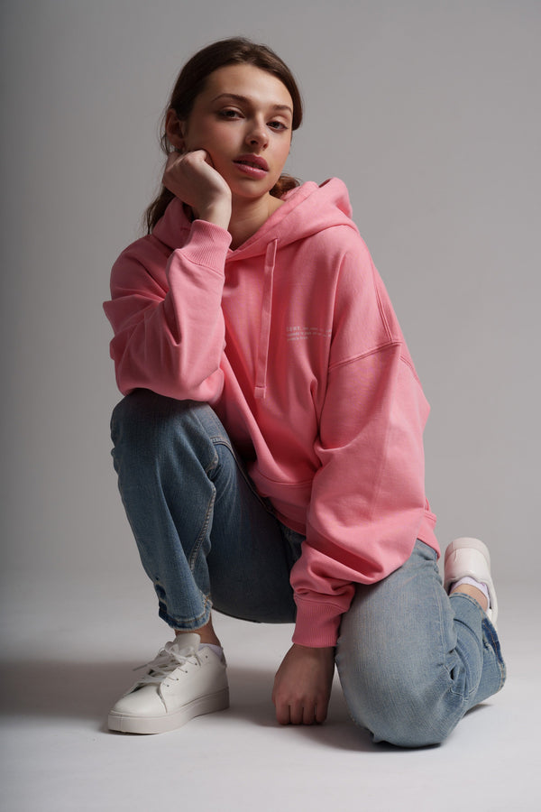 Women's Organic Cotton Signature Oversized Hoodie | Flamingo Pink