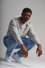 Immaculate Vegan - hewn. Mens Organic Cotton Signature Oversized Sweatshirt in Rock Grey Marl