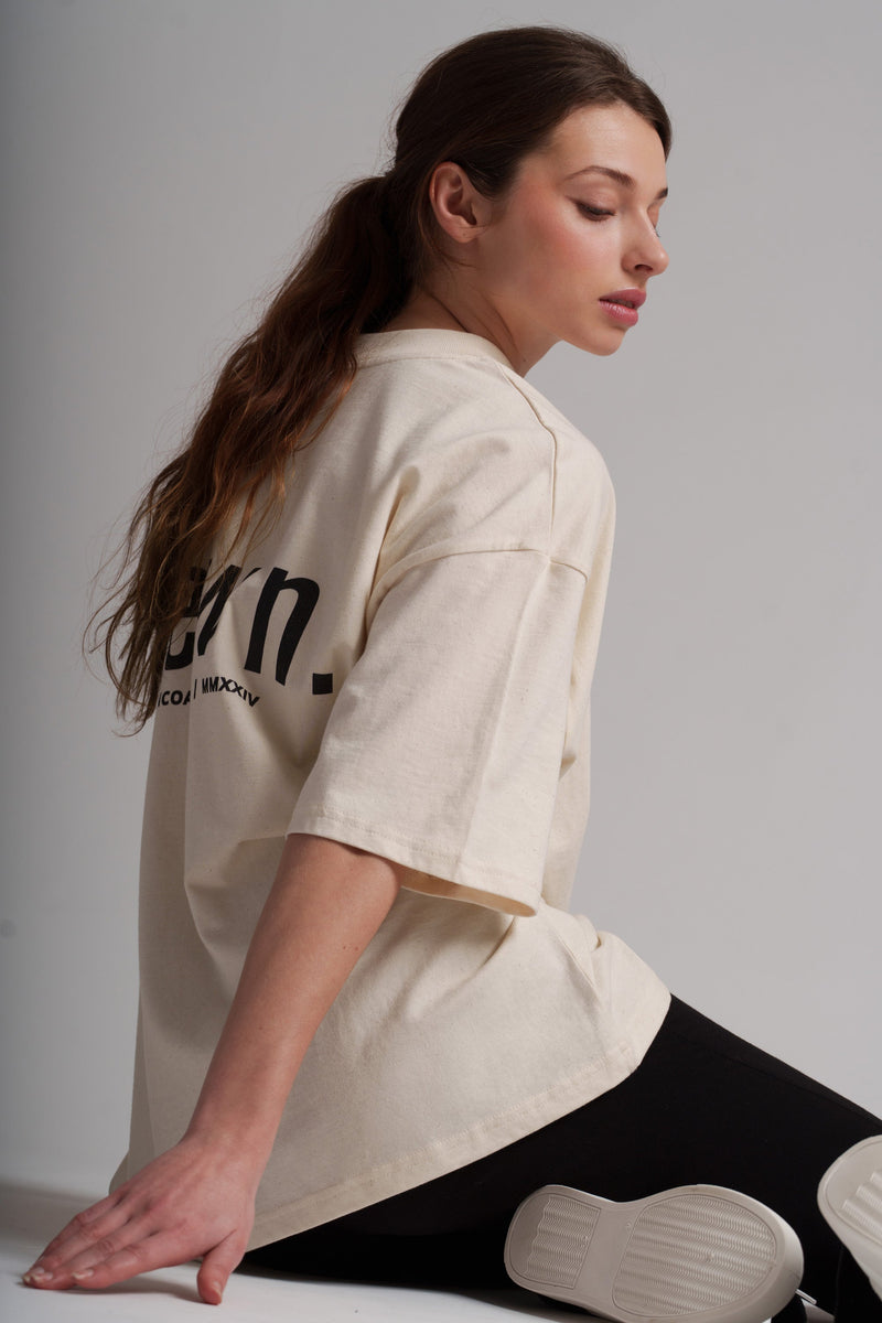 Women's Organic Cotton Signature Oversized T-Shirt | Natural Cotton
