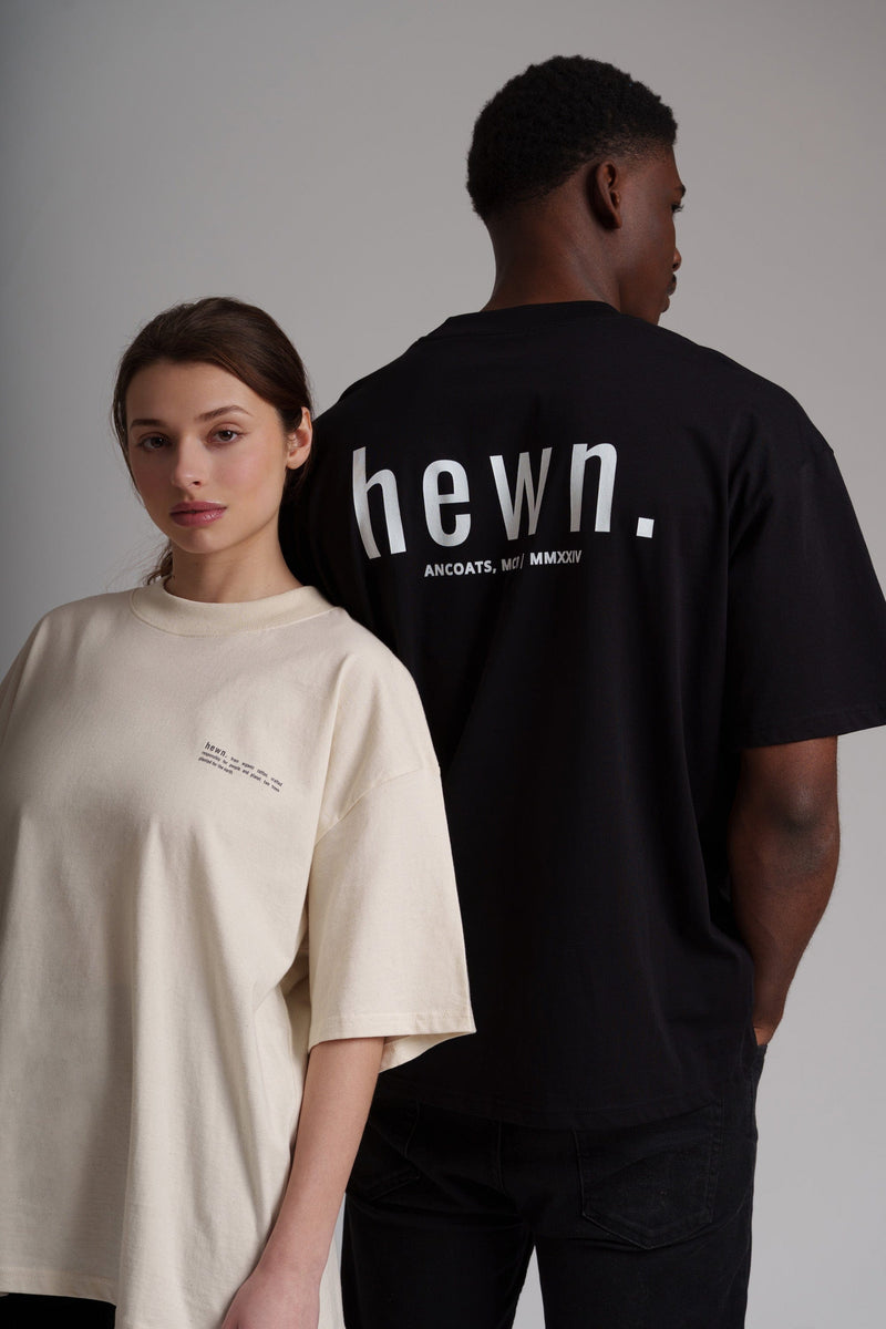 hewn. Mens Organic Cotton Signature Oversized T-shirt in Jet Black