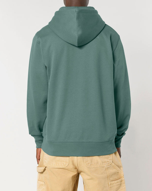 hewn. Mens Organic Cotton Relaxed-fit Zip Hoodie in Eucalyptus Green