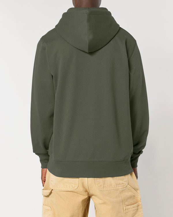 hewn. Mens Organic Cotton Relaxed-fit Zip Hoodie in Pine Green Khaki