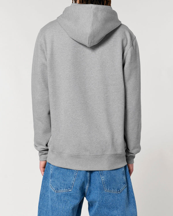 hewn. Mens Organic Cotton Relaxed-fit Zip Hoodie in Rock Grey Marl