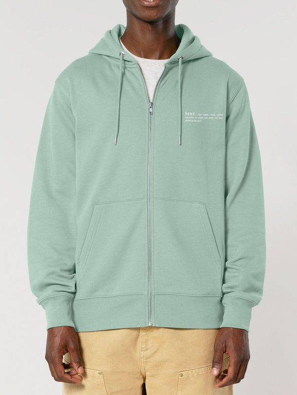 hewn. Mens Organic Cotton Relaxed-fit Zip Hoodie in Aloe Green