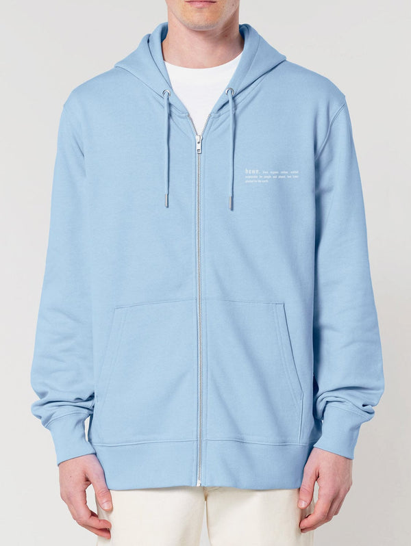 hewn. Mens Organic Cotton Relaxed-fit Zip Hoodie in Sky Blue