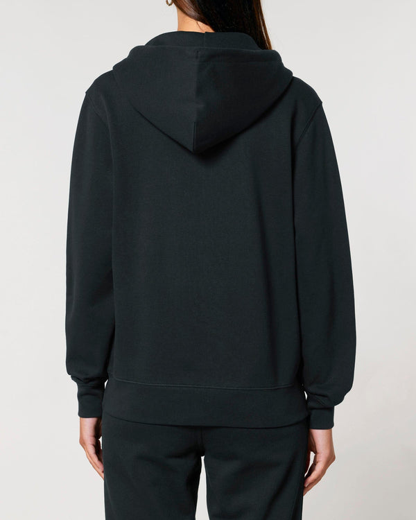 hewn. Womens Organic Cotton Relaxed-fit Zip Hoodie in Jet Black