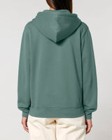 Immaculate Vegan - hewn. Womens Organic Cotton Relaxed-fit Zip Hoodie in Eucalyptus Green