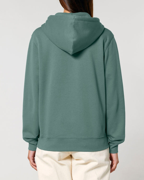 hewn. Womens Organic Cotton Relaxed-fit Zip Hoodie in Eucalyptus Green