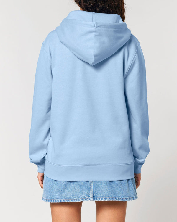 hewn. Womens Organic Cotton Relaxed-fit Zip Hoodie in Sky Blue
