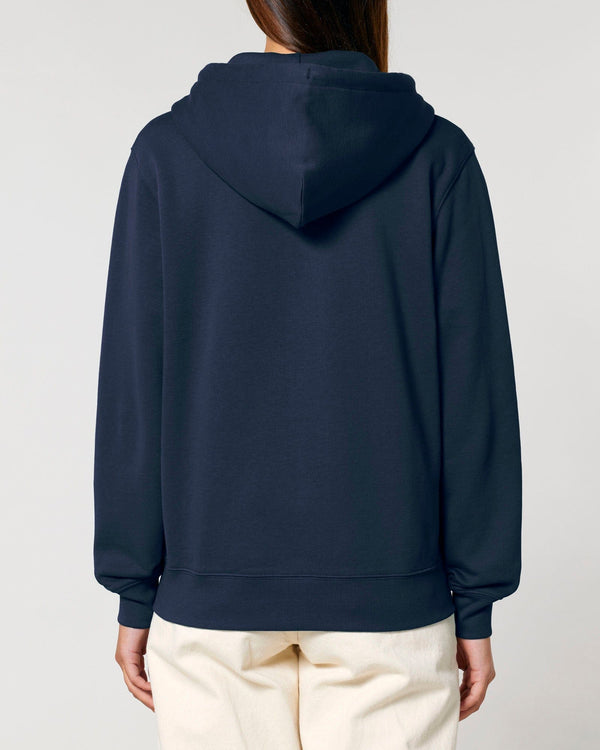 hewn. Womens Organic Cotton Relaxed-fit Zip Hoodie in Midnight Navy