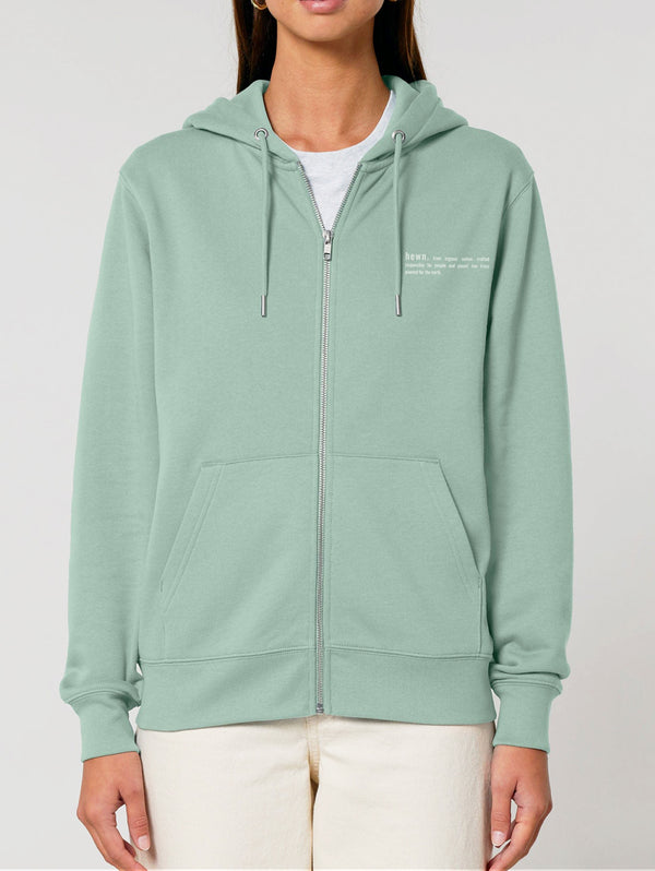 Women's Organic Cotton Relaxed Fit Zip Hoodie | Aloe Green