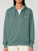 Immaculate Vegan - Women's Organic Cotton Relaxed Fit Zip Hoodie | Eucalyptus Green