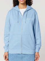 Immaculate Vegan - Women's Organic Cotton Relaxed Fit Zip Hoodie | Sky Blue