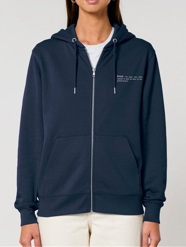 Women's Organic Cotton Relaxed Fit Zip Hoodie | Midnight Navy