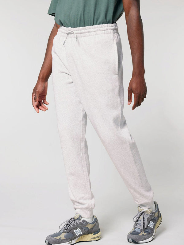 hewn. Mens Organic Cotton Relaxed-fit Joggers in Cloud Grey Marl