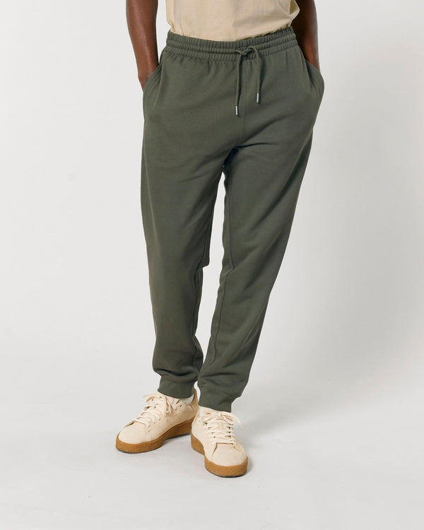 hewn. Mens Organic Cotton Relaxed-fit Joggers in Pine Green Khaki