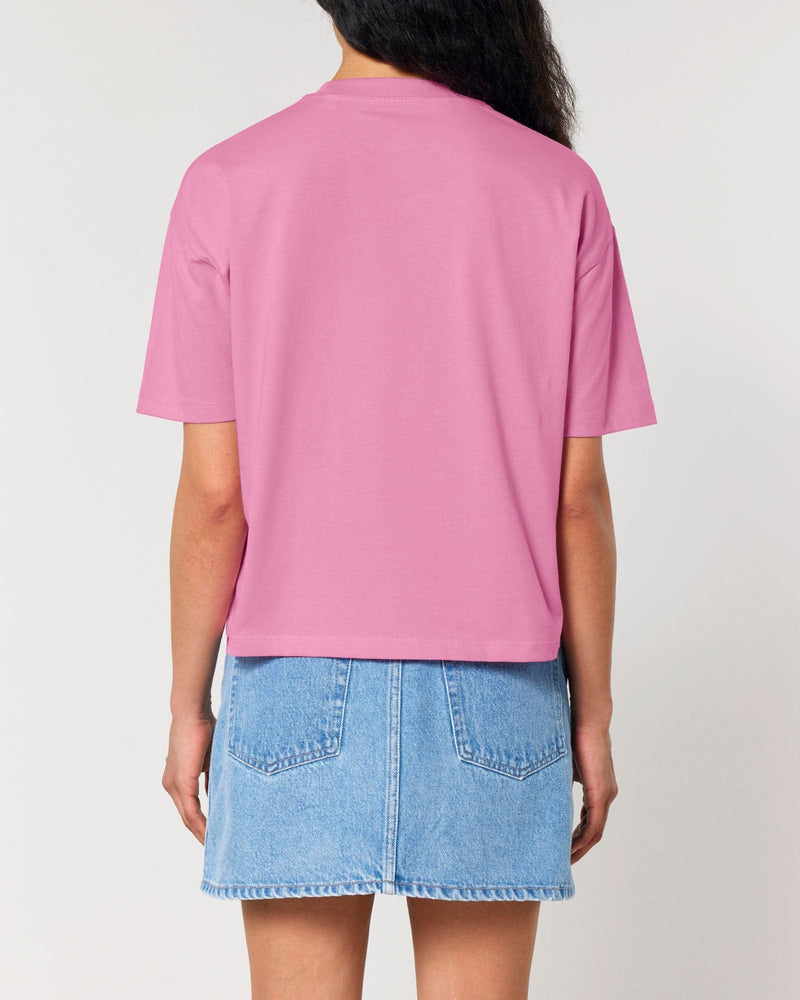 hewn. Womens Organic Cotton Boxy T-shirt in Azalea Pink