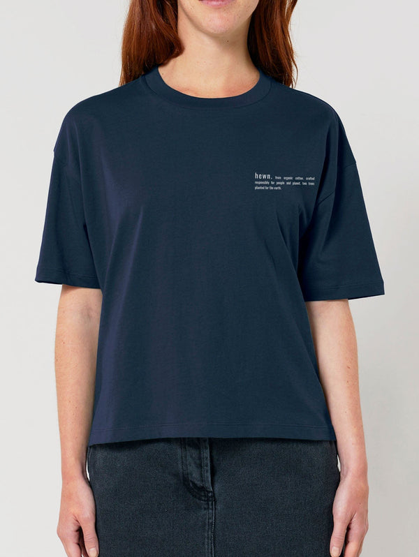 Women's Organic Cotton Boxy T-Shirt | Midnight Navy Blue