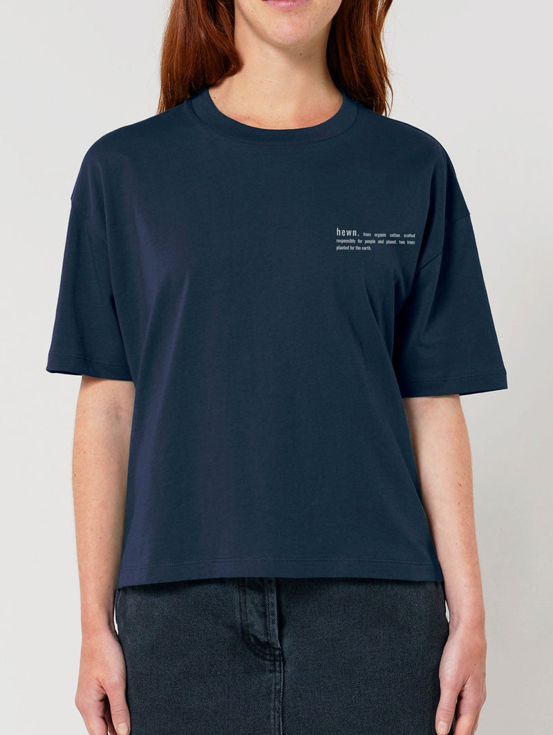 Women's Organic Cotton Boxy T-Shirt | Midnight Navy Blue
