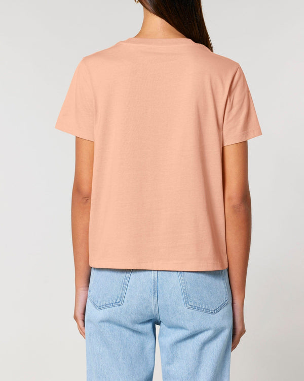 hewn. Womens Classic-fit Organic Cotton T-shirt in Peach Orange