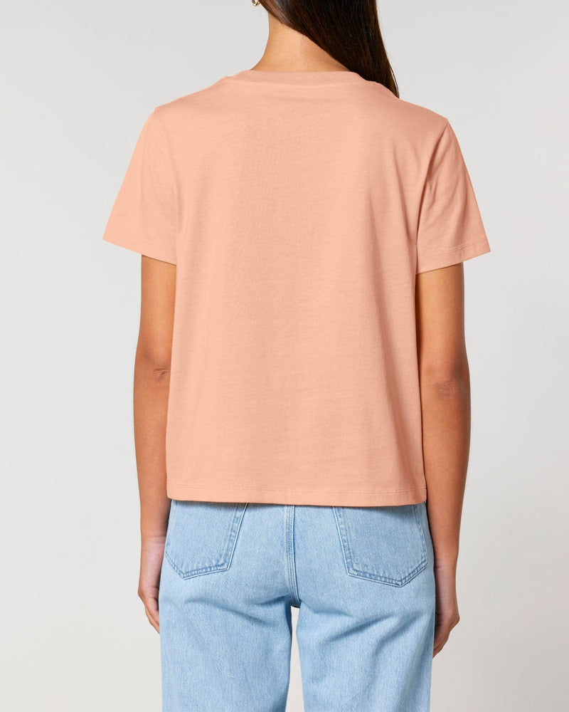 hewn. Womens Classic-fit Organic Cotton T-shirt in Peach Orange
