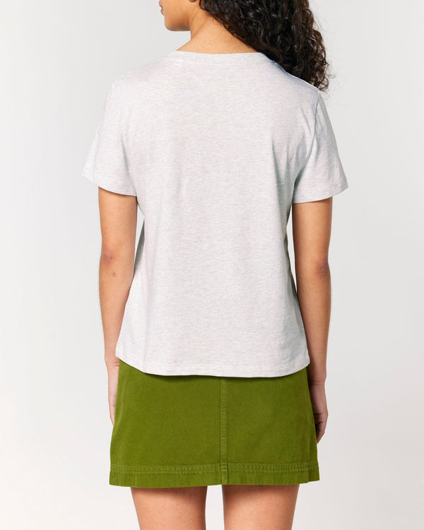 hewn. Womens Classic-fit Organic Cotton T-shirt in Cloud Grey Marl