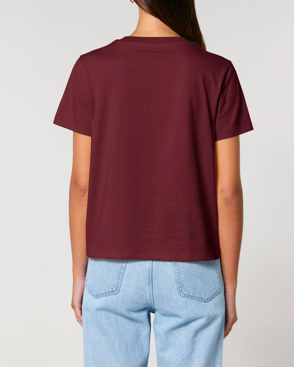 hewn. Womens Classic-fit Organic Cotton T-shirt in Berry Red
