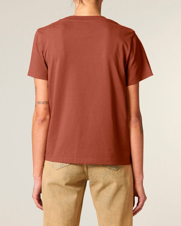 hewn. Womens Classic-fit Organic Cotton T-shirt in Clay Brown