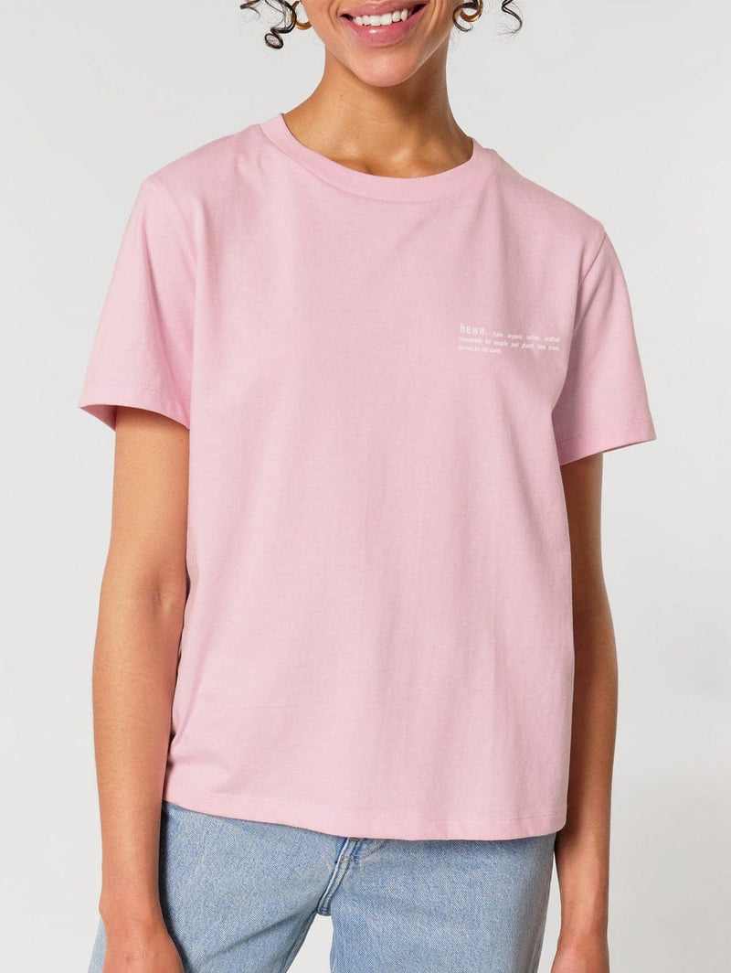 hewn. Womens Classic-fit Organic Cotton T-shirt in Cherry Blossom Pink