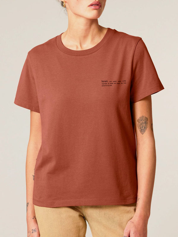 hewn. Womens Classic-fit Organic Cotton T-shirt in Clay Brown
