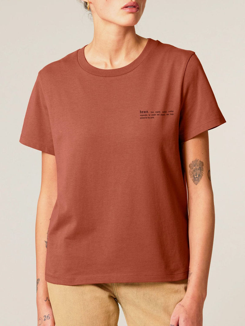 hewn. Womens Classic-fit Organic Cotton T-shirt in Clay Brown
