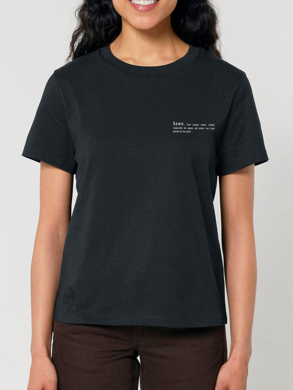 hewn. Womens Classic-fit Organic Cotton T-shirt in Jet Black