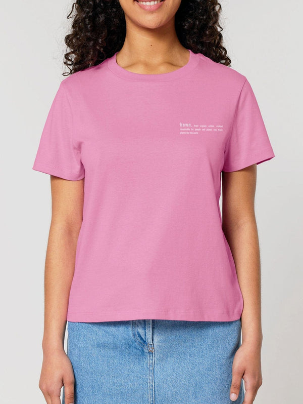 hewn. Womens Classic-fit Organic Cotton T-shirt in Azalea Pink