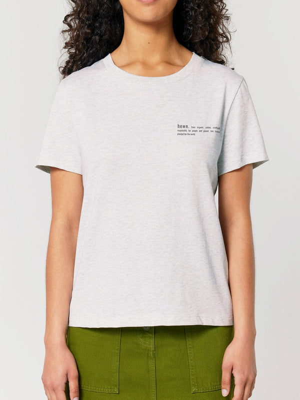 hewn. Womens Classic-fit Organic Cotton T-shirt in Cloud Grey Marl