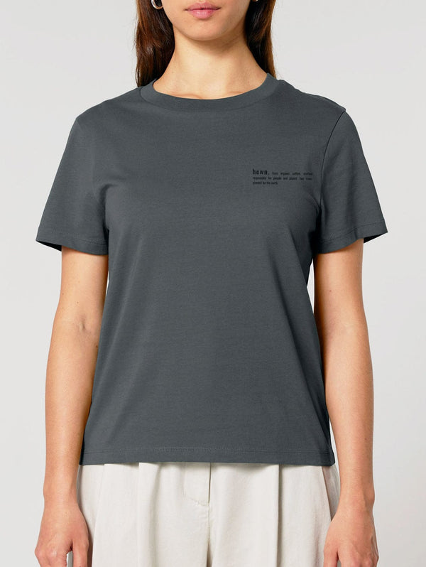 hewn. Womens Classic-fit Organic Cotton T-shirt in Anthracite