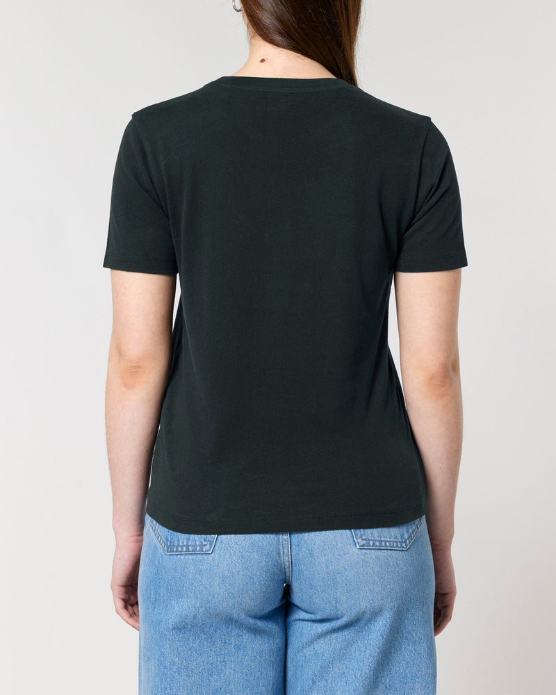 hewn. Womens Organic Cotton Fitted T-shirt in Jet Black