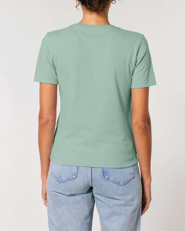 hewn. Womens Organic Cotton Fitted T-shirt in Aloe Green