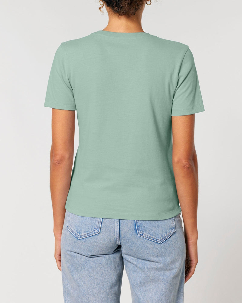 hewn. Womens Organic Cotton Fitted T-shirt in Aloe Green