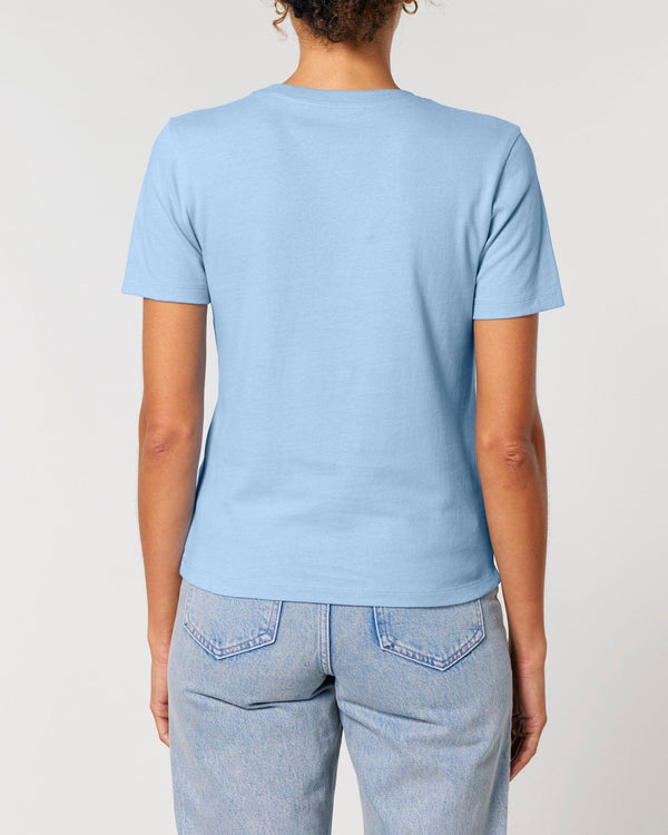 hewn. Womens Organic Cotton Fitted T-shirt in Sky Blue