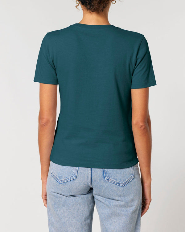 hewn. Womens Organic Cotton Fitted T-shirt in Ocean Blue