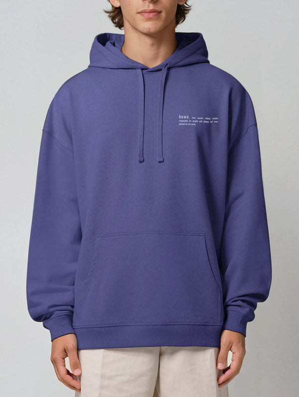 hewn. Mens Organic Cotton Signature Oversized Hoodie in Dusk Purple
