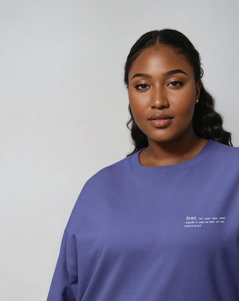 Women's Organic Cotton Signature Oversized Sweatshirt | Dusk Purple