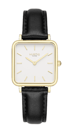 Immaculate Vegan - Hurtig Lane Neliö Square Vegan Leather Watch Gold, White & Green Black