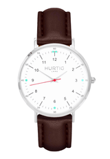 Immaculate Vegan - Hurtig Lane Moderno Vegan Leather Watch Silver, White & Green Chestnut