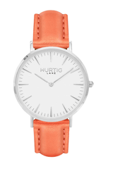 Immaculate Vegan - Hurtig Lane Mykonos Vegan Leather Watch Silver, White & Chestnut Coral