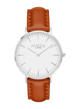 Immaculate Vegan - Hurtig Lane Mykonos Vegan Leather Watch Silver, White & Chestnut