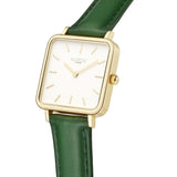 Immaculate Vegan - Hurtig Lane Neliö Square Vegan Leather Watch Gold, White & Green